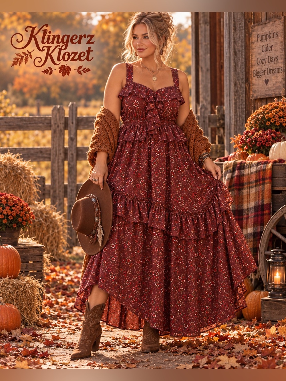 Torrid 4X NWT Burgundy Floral Ruffle Maxi /midi Dress